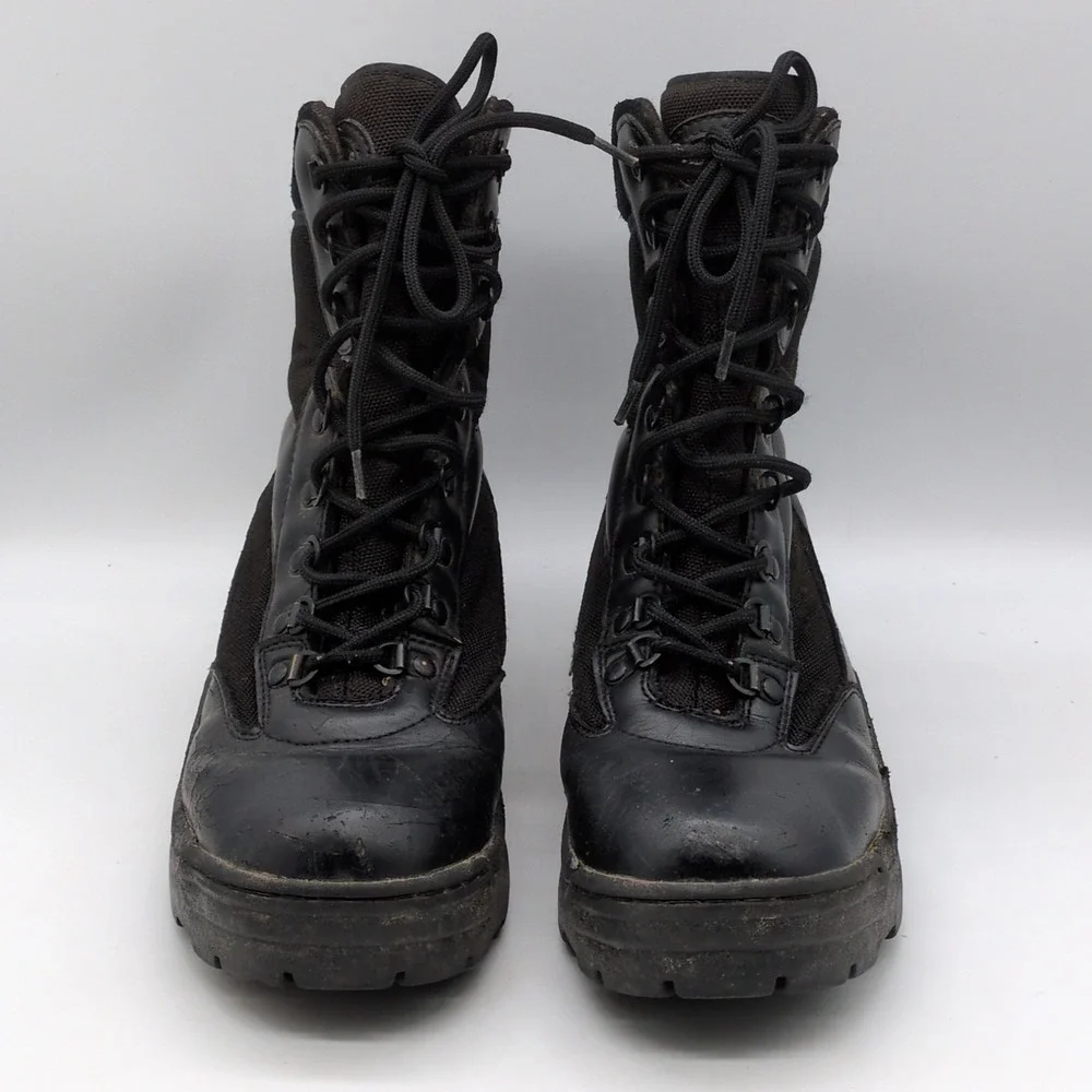Galls‎ Boots Mens Black 9.5 Wide Leather Tactical Duty Work Shoe Lace Up SP430
